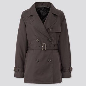 Uniqlo Short Trench Coat, Black, XS